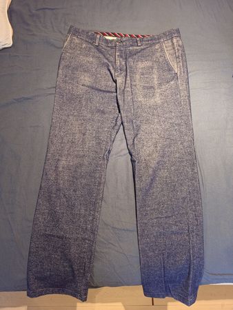 Tommy Hilfiger Herren Hose Stoff blau strukturiert neuwertig