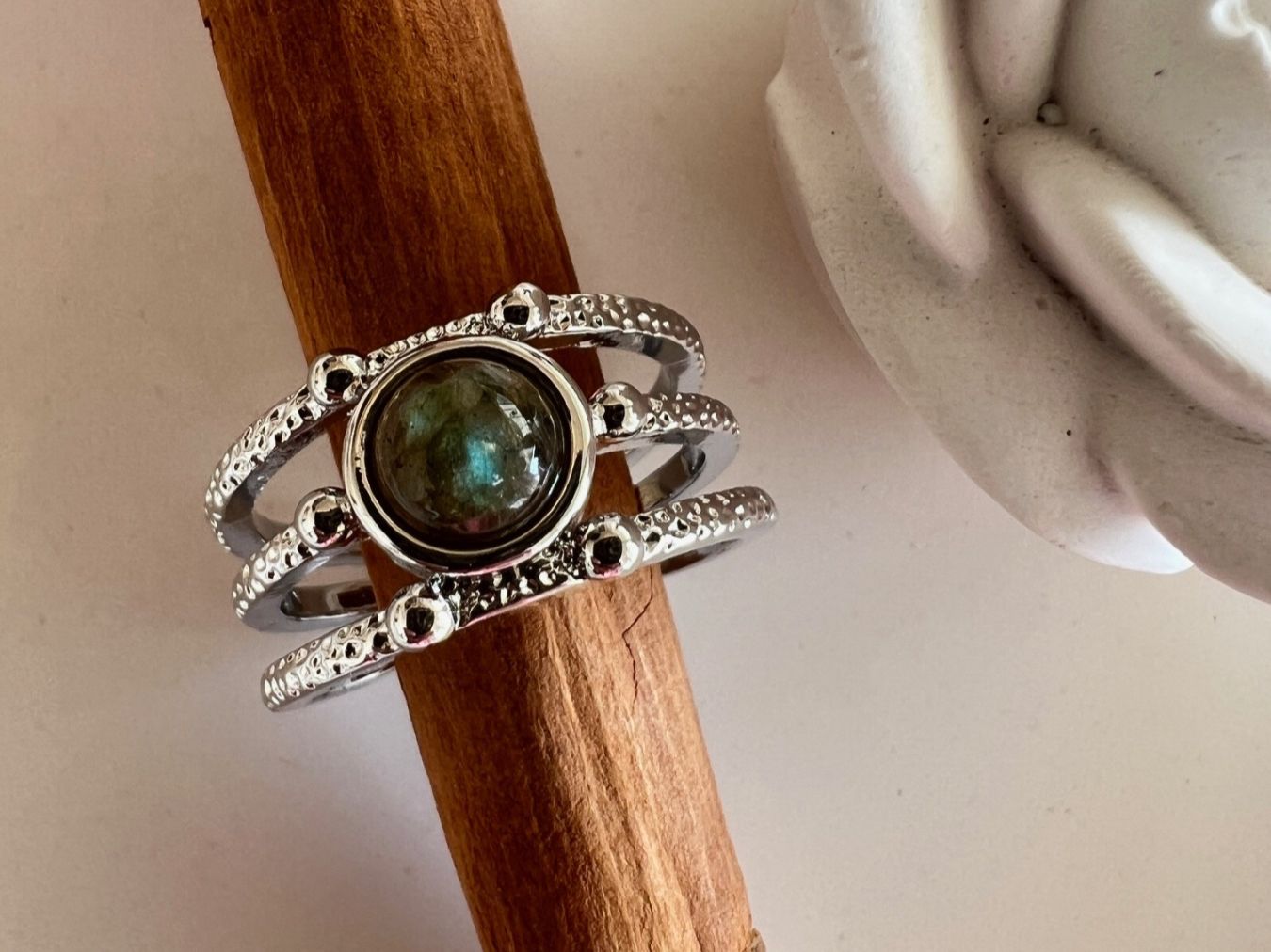 Anelli: Bague avec Labradorite - Labradorit Edelstahlring – Nuovo (secondo la descrizione) da Pully venduto da sunaddict 3