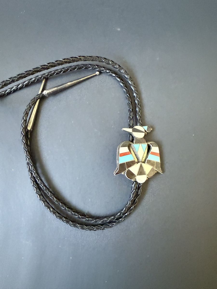 Catenine: Authentic Native American "Thunderbird" Bolo Tie – Sterling – Usato da Zürich venduto da Mai.rast 3