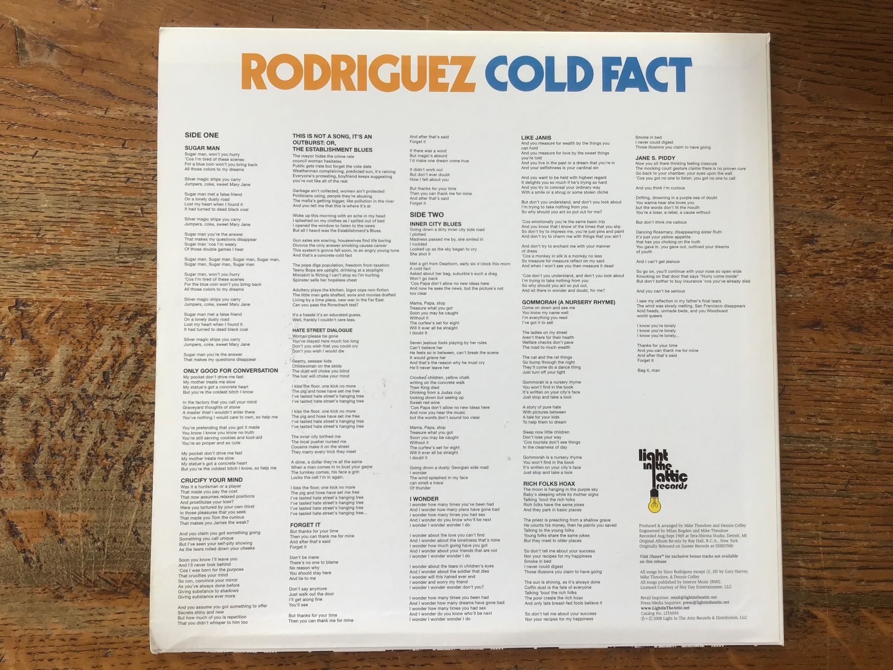 Dischi in vinile: LP Rodriguez « Cold Fact » + insert – Usato da Fully venduto da Ruby97 1