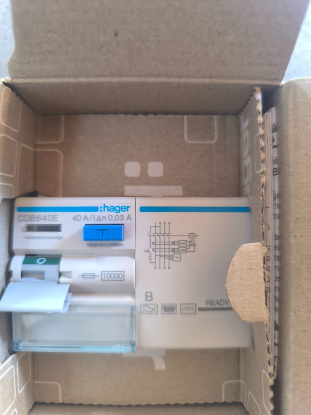 Interruttori: Hager FI CDB 640E 40A 30mA Typ B – Nuovo e nell'imballaggio originale da Bronschhofen venduto da Adagio_1