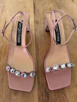 Sandales Sergio Rossi roses avec strass, état neuf taille 39