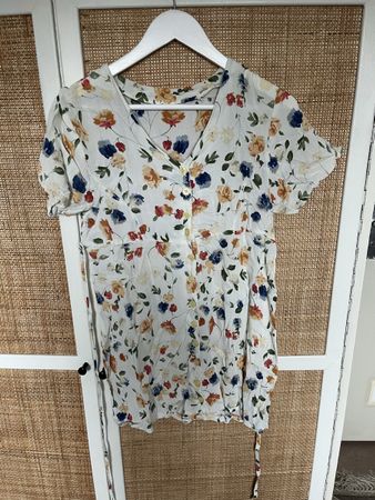Sommerliches Blumenkleid, kurzärmlig, Grösse 36, vintage
