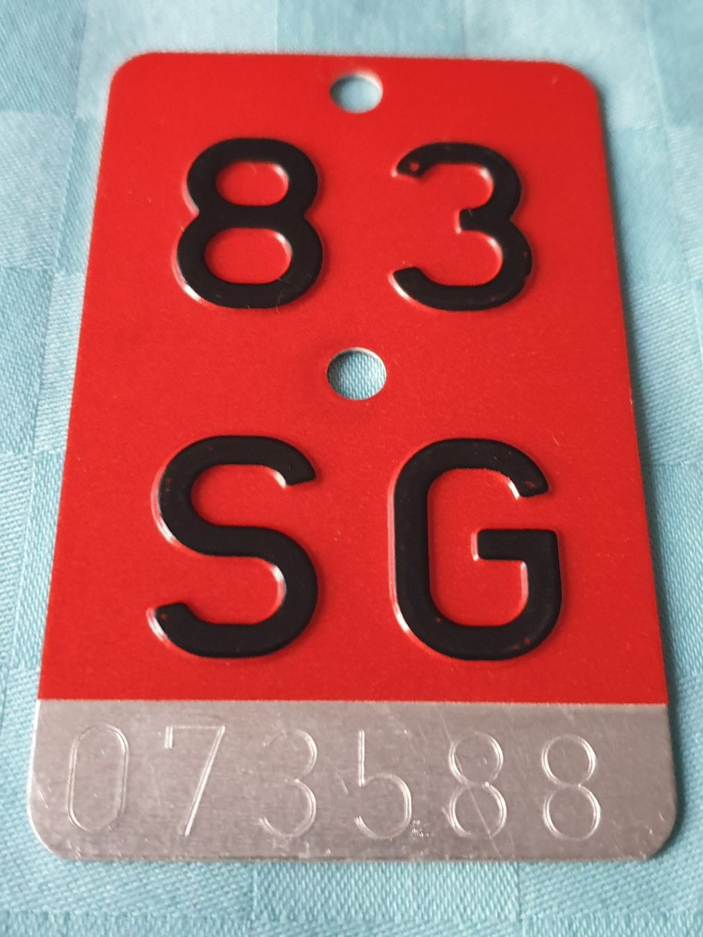 Insegne: Velonummer SG 83 – Usato da Mörschwil venduto da spirspi