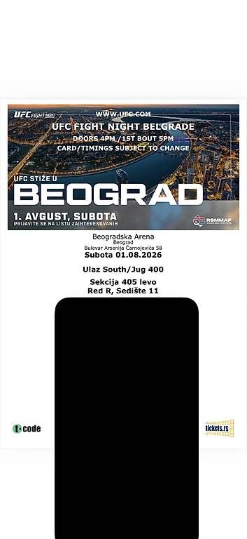Tickets: UFC Belgrade Tickets – Gebraucht aus Zürich von jov_jg9g 2