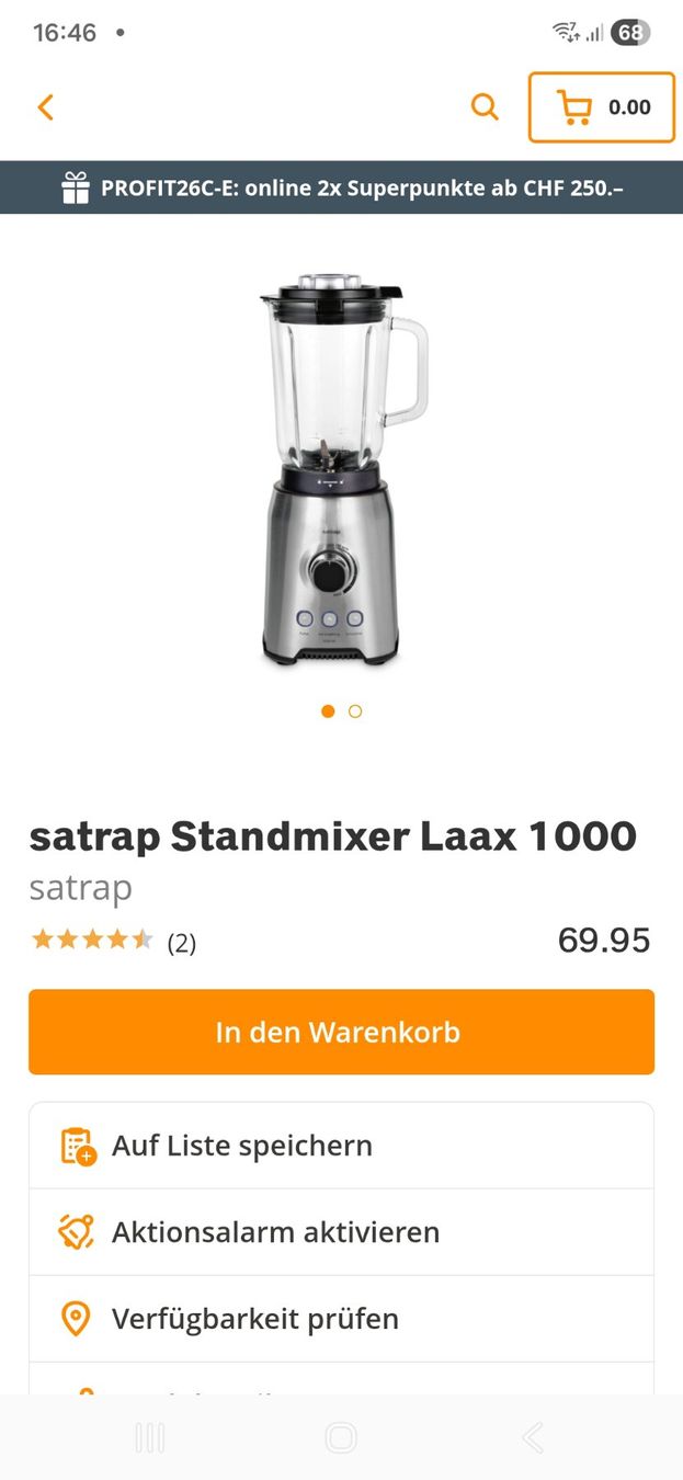 Elettrodomestici da cucina: Standmixer Laax 1000 – Nuovo e nell'imballaggio originale da Hinwil venduto da mar_cnw2