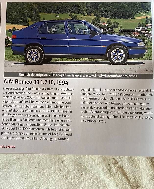 Automobili: ALFA ROMEO 33 MFK 14.7.26 Tausch mit Töff – Usato da Matten venduto da mar_d79k 1