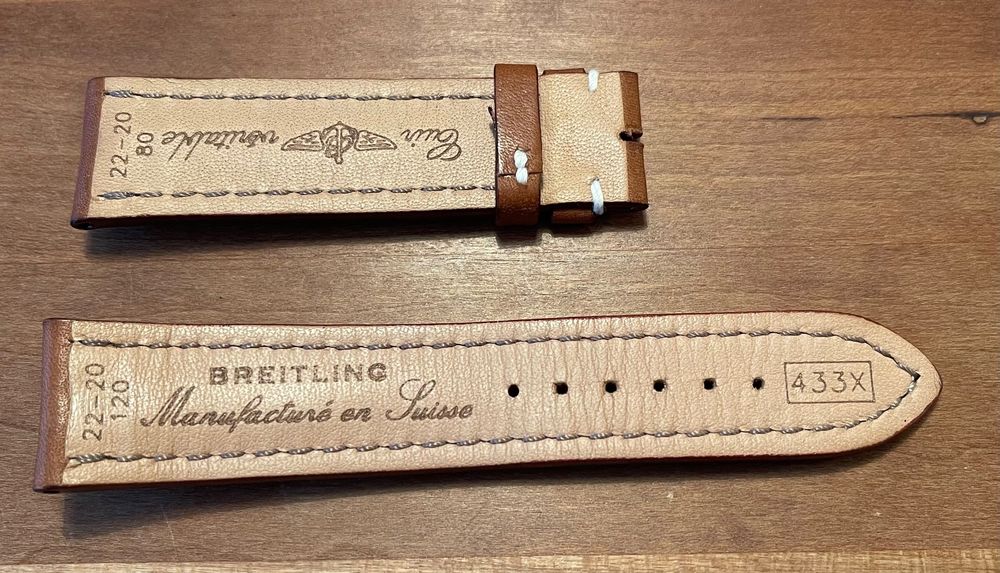 Bracciali & Braccialetti: original Vintage BREITLING Kalbs Lederarmband Bandanstoss 22 – Nuovo (secondo la descrizione) da Embrach venduto da Canderau 1
