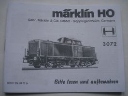 Märklin Betriebsanleitung 3072