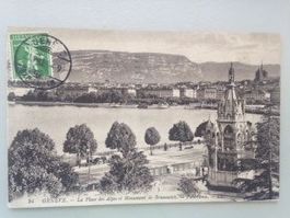 Geneve La Place des Alpes et Monument Brunswick