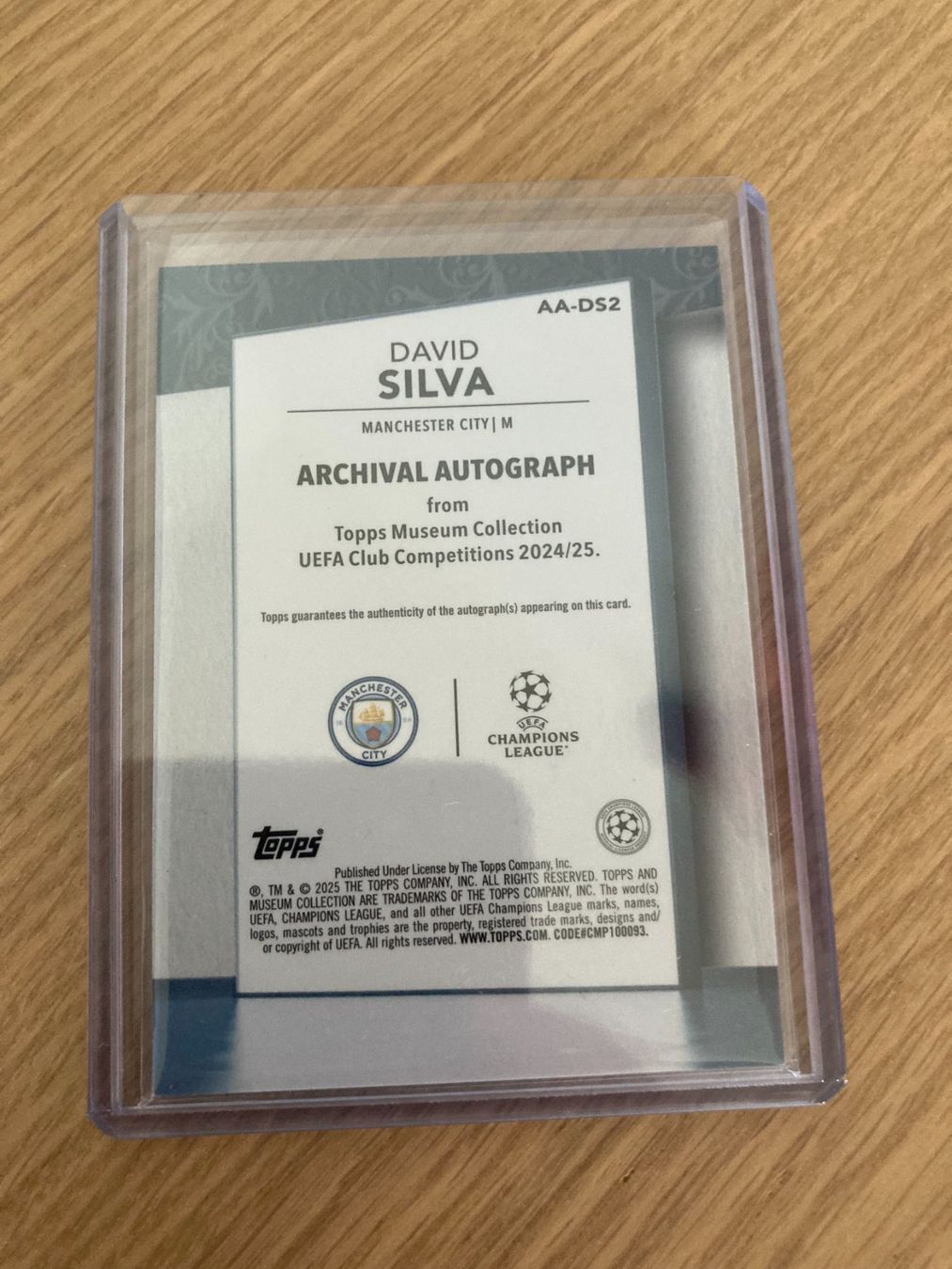 Topps Carte collezionabili: Topps Museum UEFA 24-25 - David Silva Auto /75 – Usato da La Tour-de-Peilz venduto da Tyalos_Cards 1