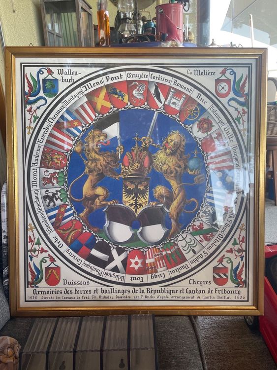 Tableau Armoiries des Terres et Bailliages Canton Fribourg Kaufen auf