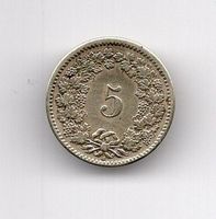 (1503) Schweiz, 5 Rappen 1851, vz++