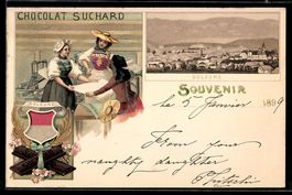 AK Soleure, Totalansicht, Chocolat Suchard, Frauen bei der A