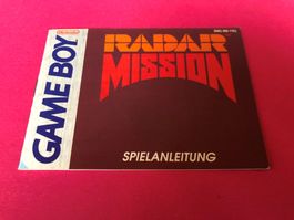 ANLEITUNG FÜR RADAR MISSION NINTENDO GAME BOY