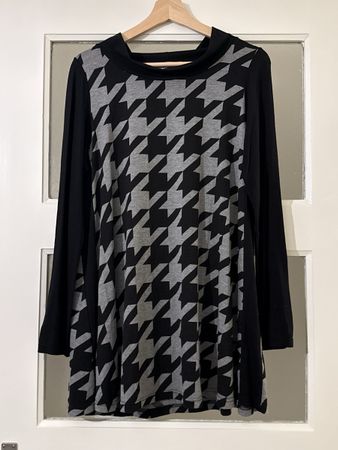 Modeva Tunika Gr. M Schwarz/Grau Hahnentritt-Muster