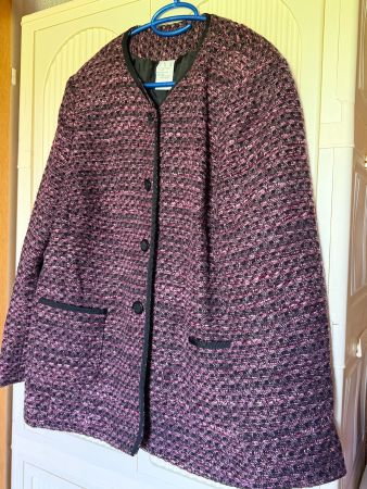 Damen Blazer Tweed Optik lila schwarz Grösse 44