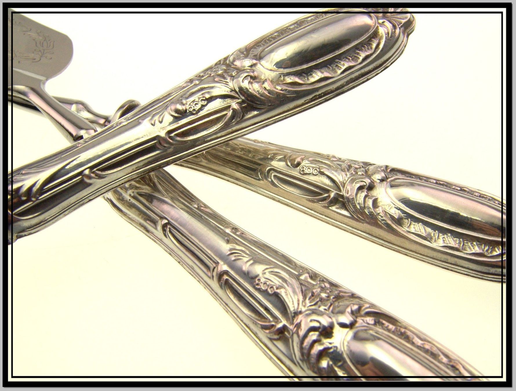 Solingen Set di posate: altes Solingen Silber 800 Vorlagebesteck 3 teilig in Box – Usato da Langenthal venduto da Antik_Huesli 2