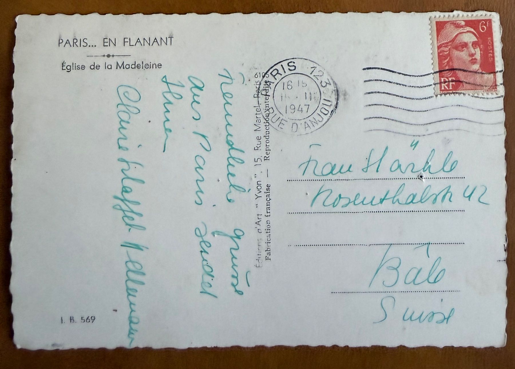 Cartes postales: PARIS - Voitures devant le Panthéon 1947 – D'occasion à Lutry par Ediego 1