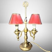 💡Elegante Vintage Messing Stehlampe, Rote Lampenschirmen🛋️