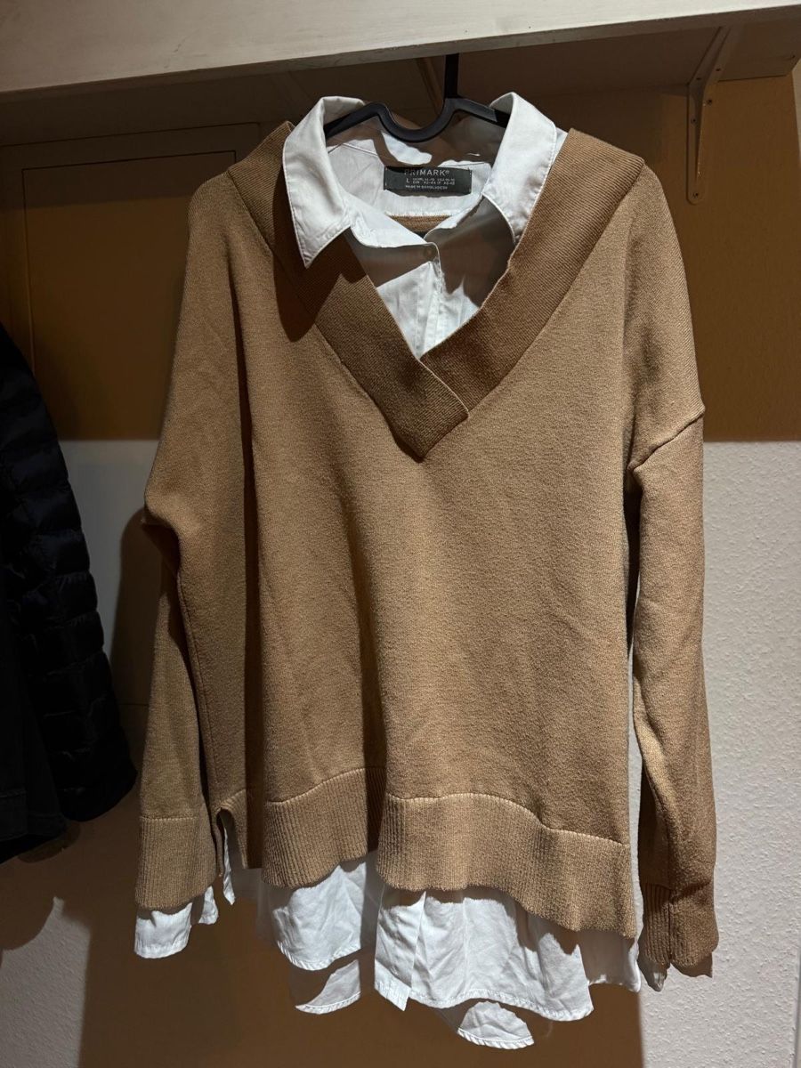 Pulls & Sweat-shirts: Pullunder mit Hemdkragen, Beige, Gr. L – D'occasion à Büsserach par SalebyGianni