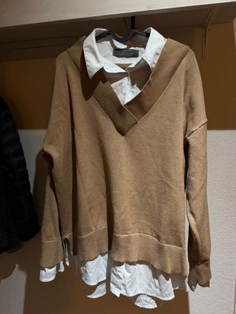 Pullunder mit Hemdkragen, Beige, Gr. L