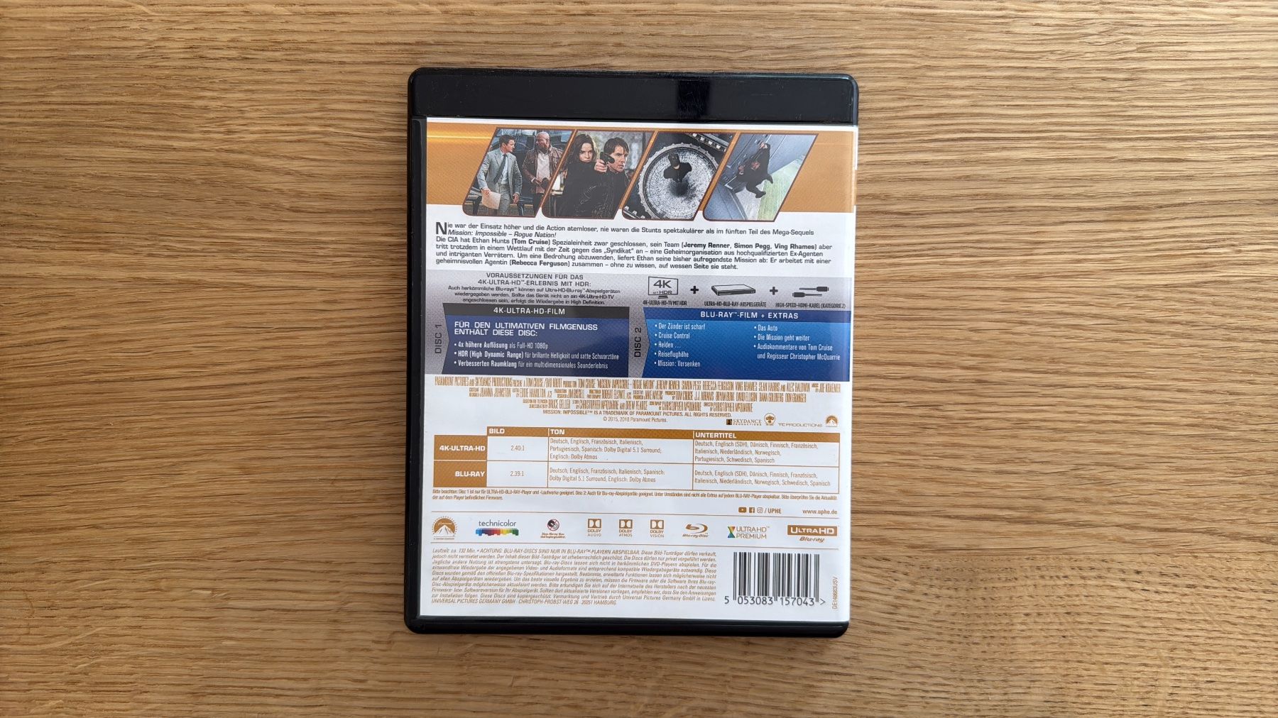 Tutti i DVDs: Mission: Impossible 5 - 4K UHD Blu-Ray – Usato da Wallisellen venduto da Art_Vendorlay 1