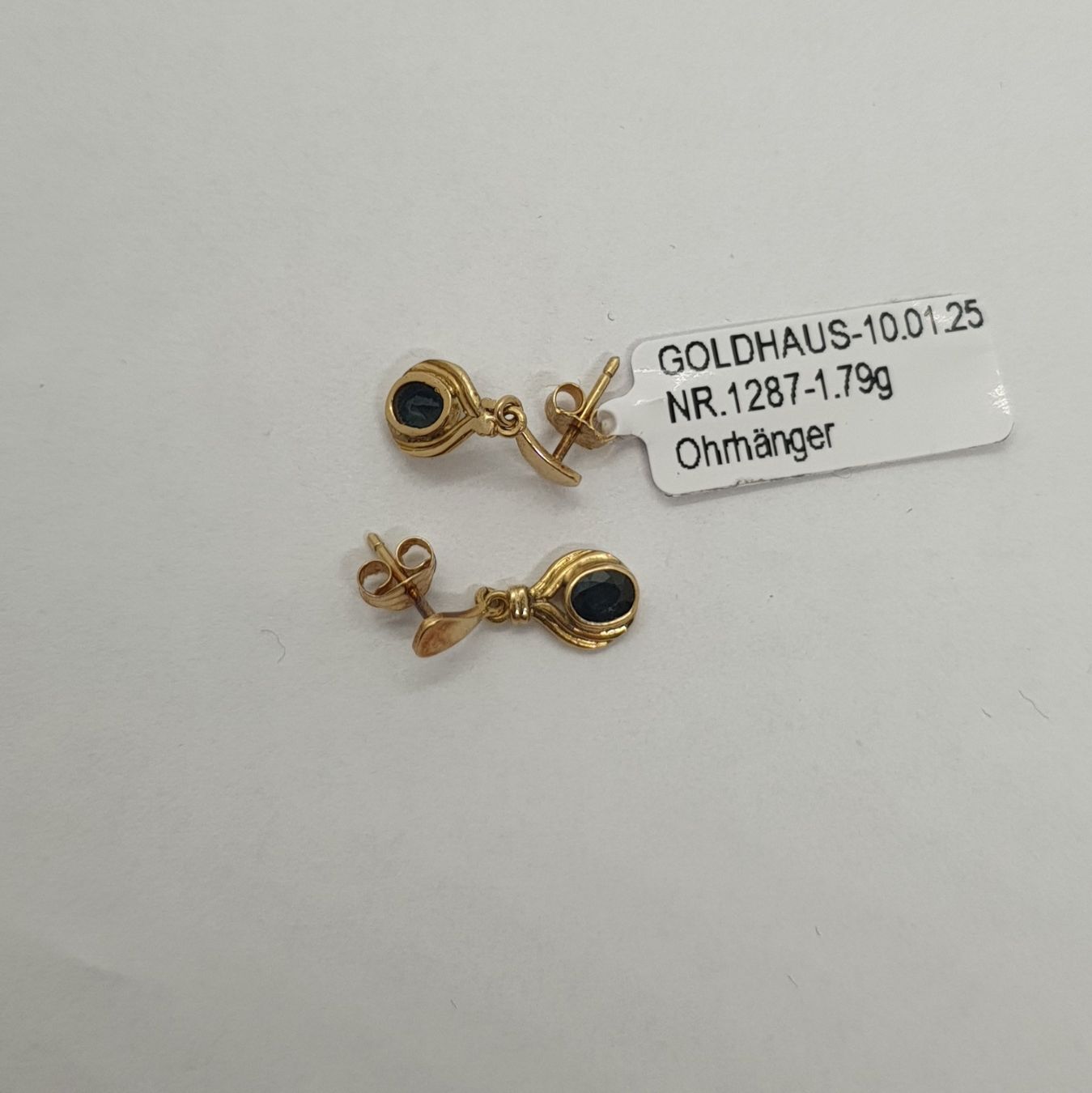 Ohrringe & -stecker: Echt 18K Gold - Saphir Ohrhänger – Gebraucht aus Luzern von Luzern-Goldhaus 3