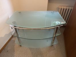 Glas TV Tisch, schöner Zustand, zeitloses Design, Winter Dea