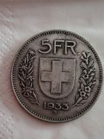 1x 5.- CH Frs, silber