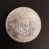 Top Silber 10 Dollar 48.6g + FDC Canada Montreal 1976