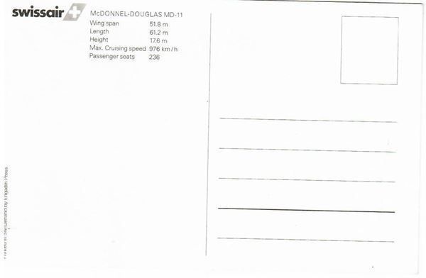 Cartoline postali: SWISSAIR MD-11 Postkarte – Nuovo (secondo la descrizione) da Humlikon venduto da GX30 1