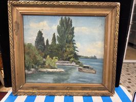 GENÈVE HUILE SUR PANNEAU SIGNATURE ILLISIBLE