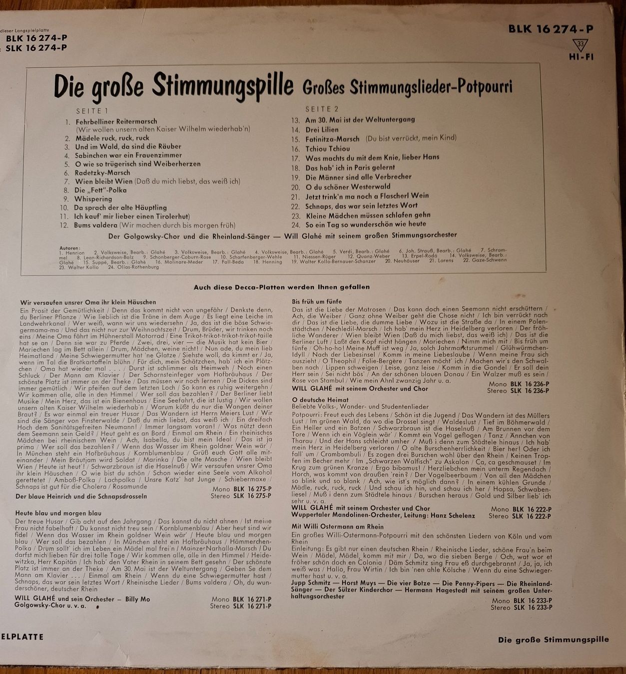 Dischi in vinile: Die grosse Stimmungspille – Usato da Zürich venduto da Loubol 1