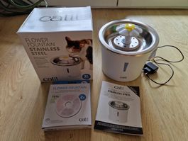 Catit Trinkbrunnen Flower Edelstahl 3L, neuwertig mit Filter