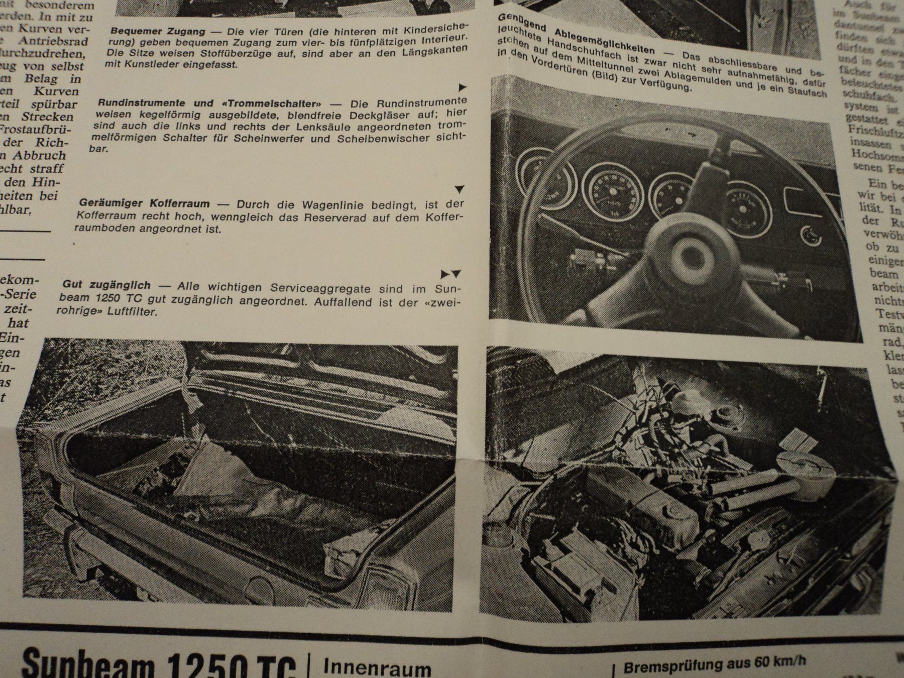 Documenti: Prospekt Test AR Sunbeam 1250 TC von 1973 – Usato da Schwarzenburg venduto da modelCARama 4