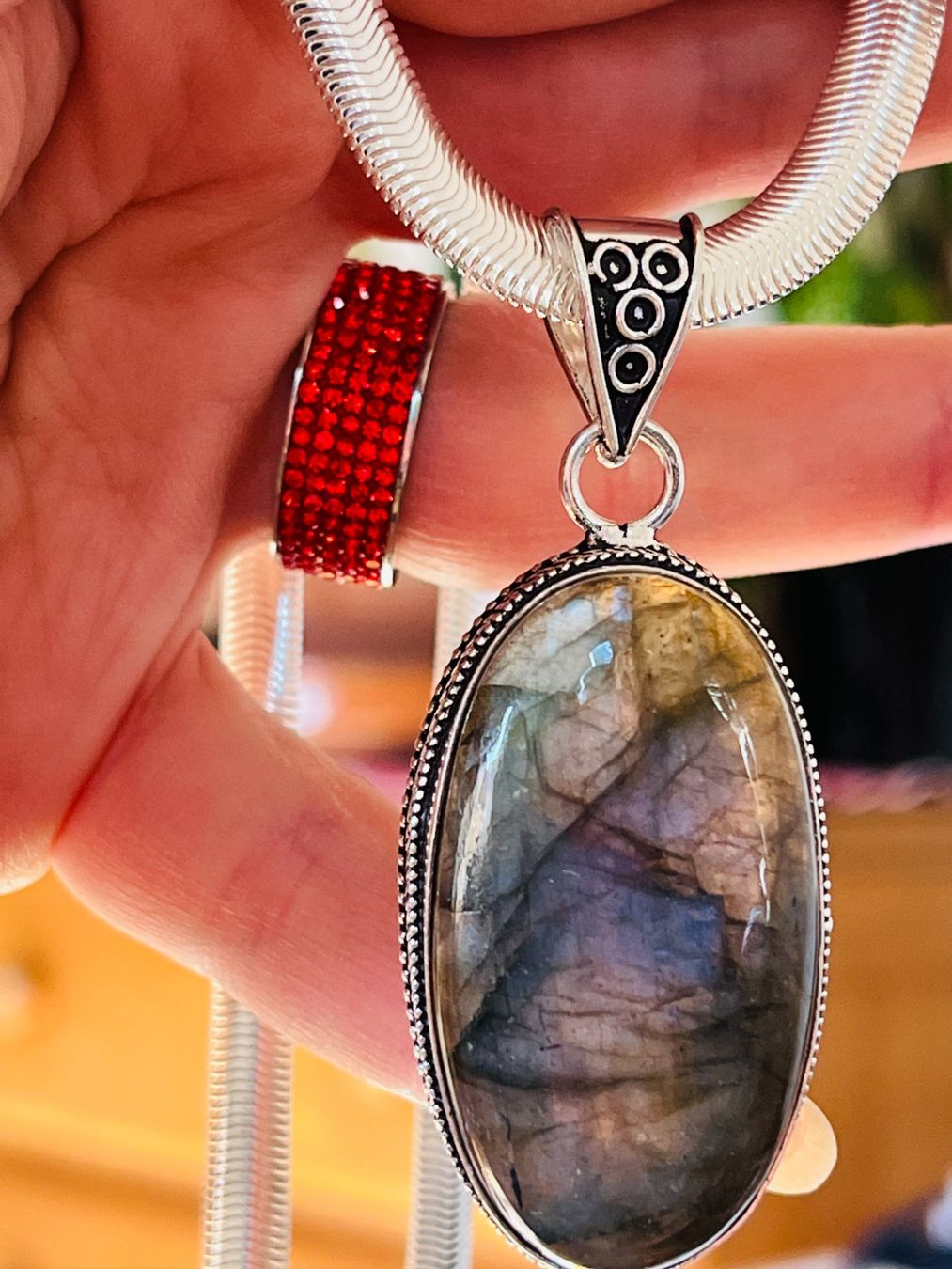 Catenine: Labradorite Gemstone Handmade Jewelry Pendant – Nuovo e nell'imballaggio originale da Genève venduto da AGBERG 5
