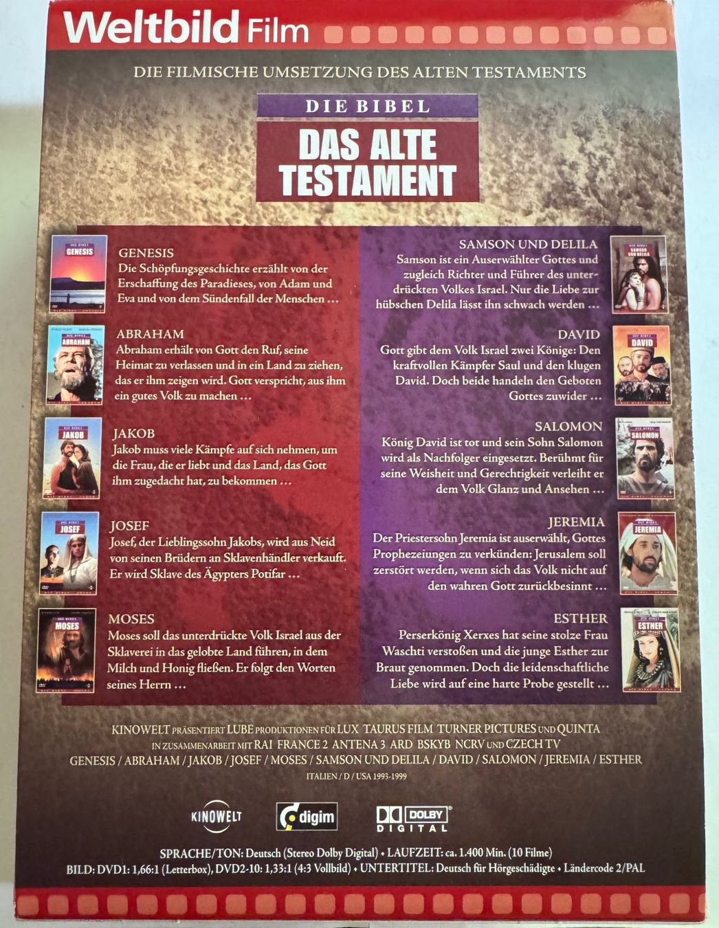 Tutti i DVDs: DVD: Die BIBEL:  Das Alte Testament - 10 DVDs – Usato da Hedingen venduto da Wowi 2