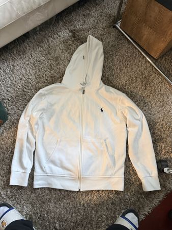 Polo ralph lauren hoodie zipper sweater pullover weiss 