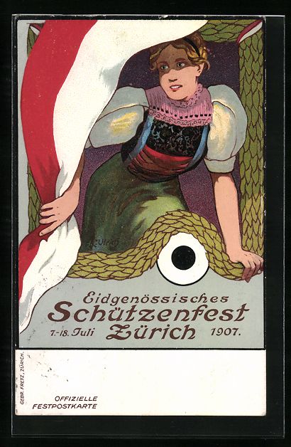 Ansichtskarten: Zürich, Eidgenössisches Schützenfest  – Gebraucht aus Berlin von bartko-reher