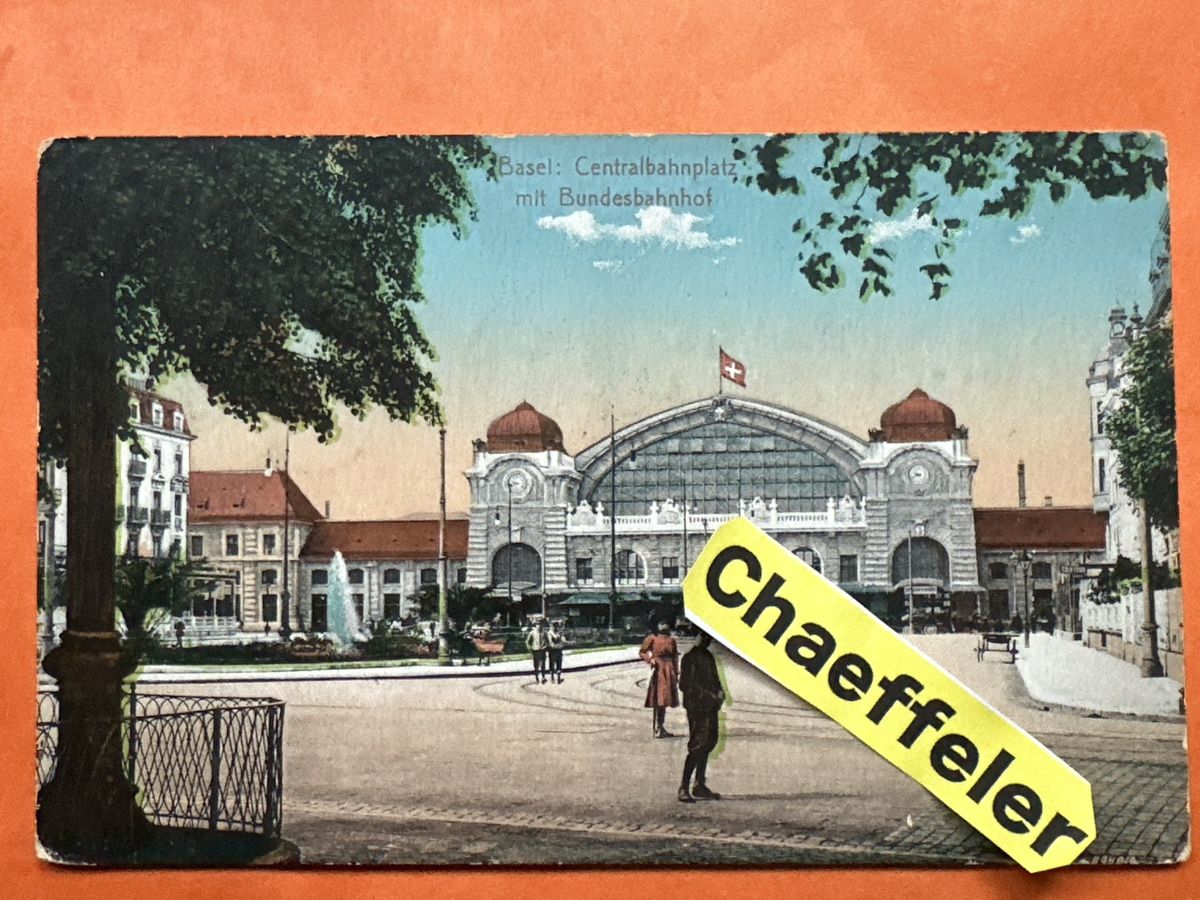 Cartoline postali: Basel Centralbahnplatz mit Bundesbahnhof um 1912 selten! – Usato da Zürich venduto da Chaeffeler
