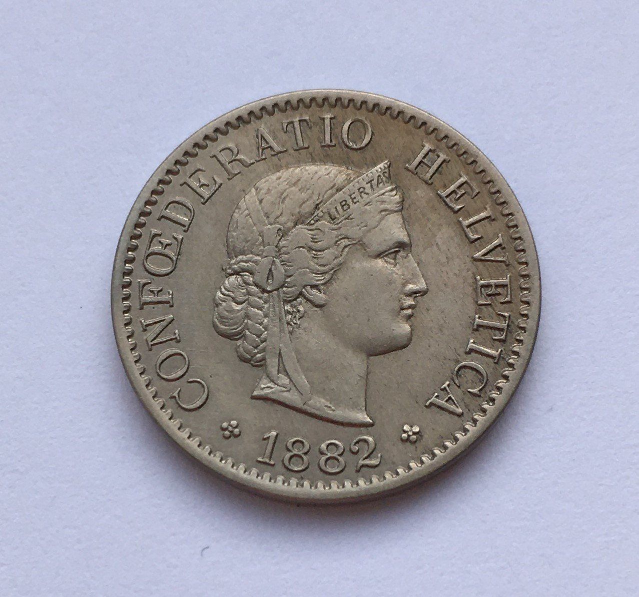 Tutti le monete: 1882 5 Rappen vz – Usato da Kirchberg SG venduto da Helveticus00