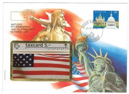 Taxcard ungebraucht Schweiz/USA im Sammelkuvert