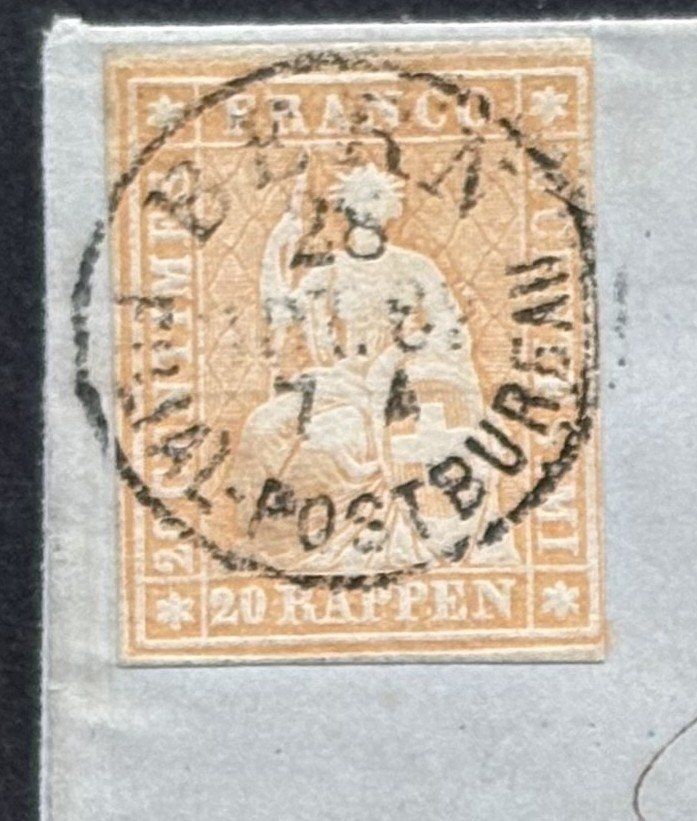 Tutti i francobolli: FALTBRIEF STRUBEL BERN FILIAL-POSTBUREAU 1862 – Usato da Ostermundigen venduto da Heavenmaus75 2