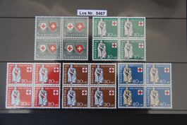 PP 1957 Serie Viererblöcke Postfrisch               los 5467
