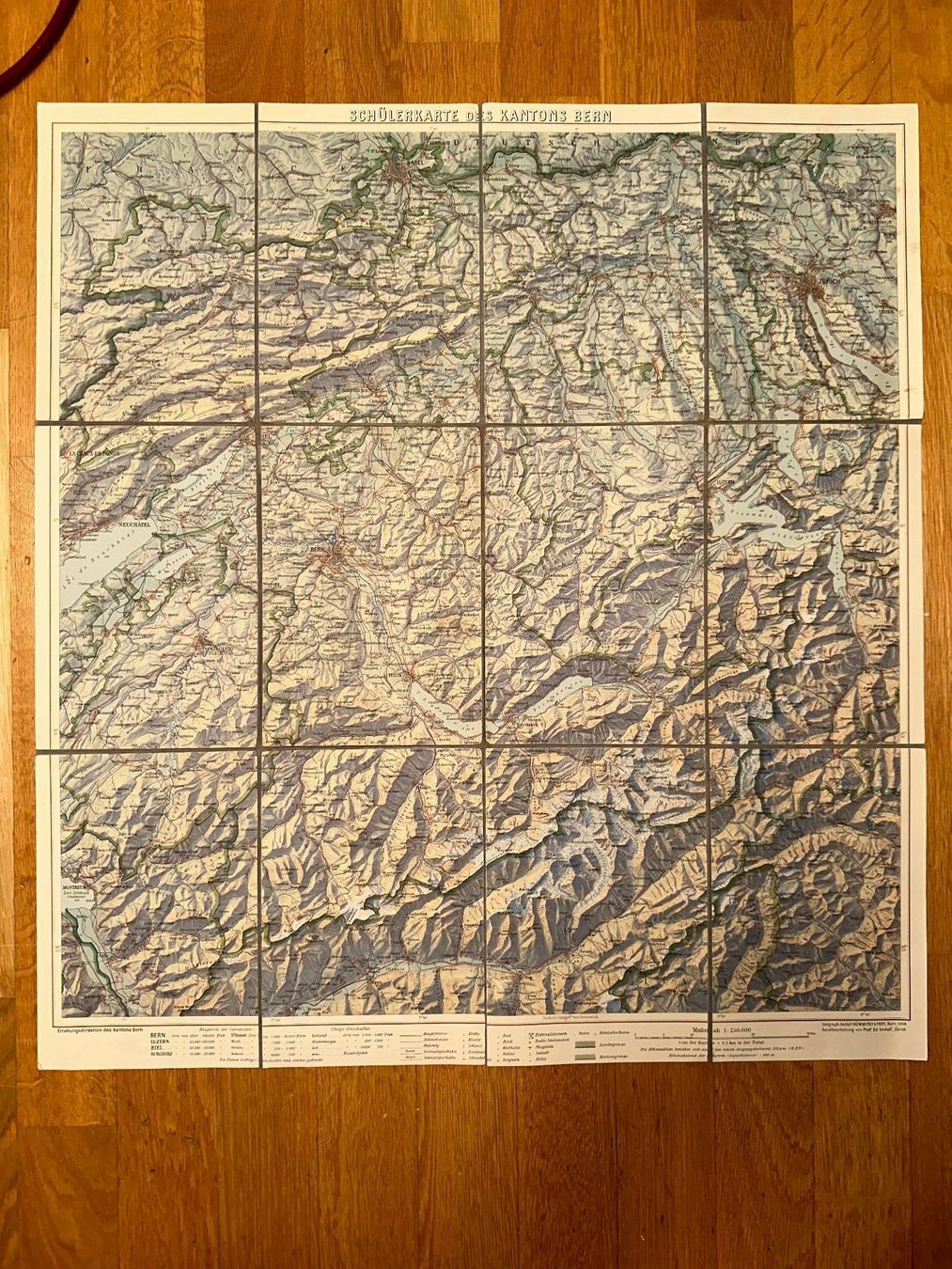 Landkarten & Atlanten: Schülerkarte des Kantons Bern 1949 – Gebraucht aus Zürich von allp 1