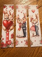 3x Lesezeichen-Buchzeichen- Hasenliebe