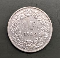 1 Fr. Münze CH 1909 Silber