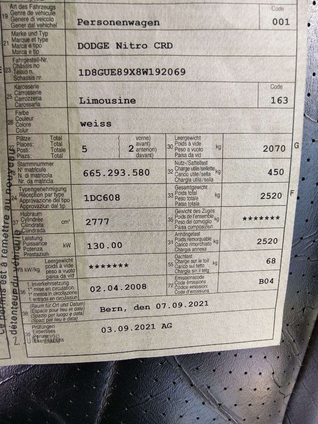 Dodge Automobili: Dodge Nitro 2,8 Diesel, Automat – Usato da Etzelkofen venduto da madafaka_06 7