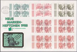 1985, Nr.594Hx-599Hx, Ersttagsbrief Markenheftchen, Kat:50.-